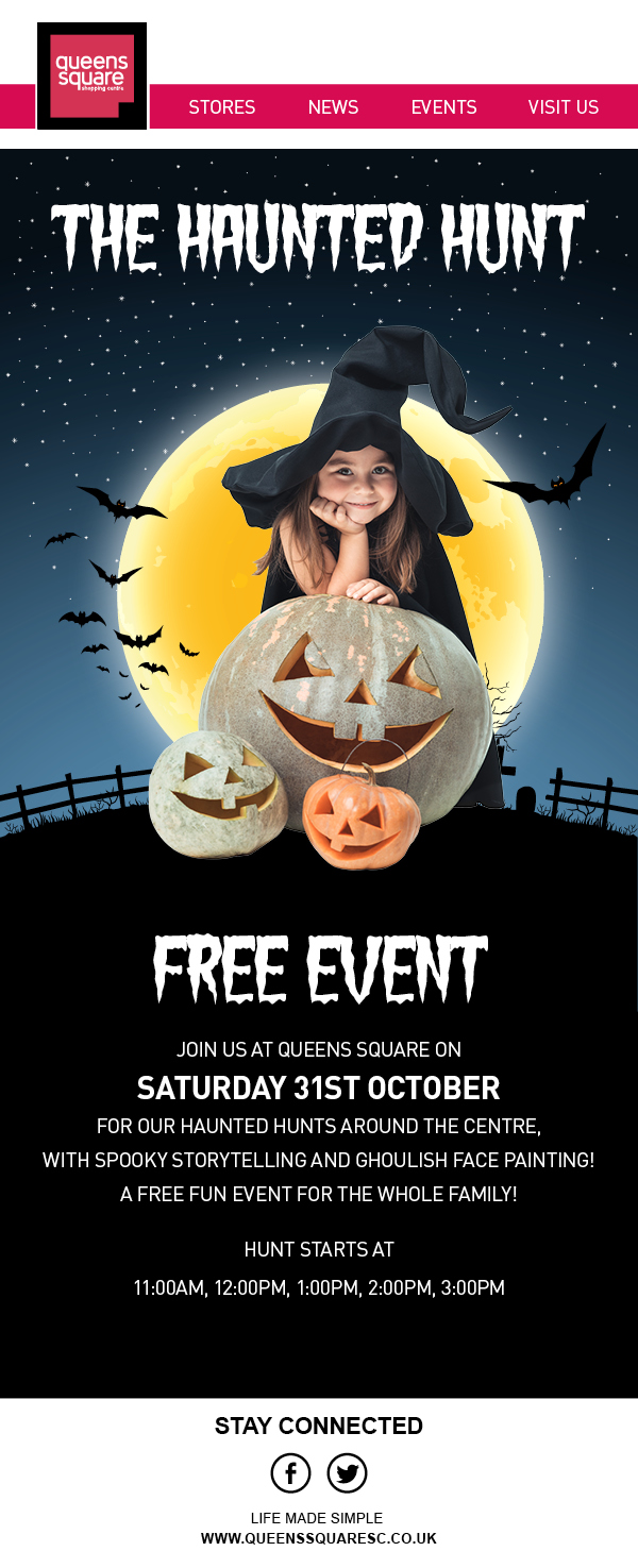 Calling all mini monsters !!! Halloween in Queens Square Shopping Centre