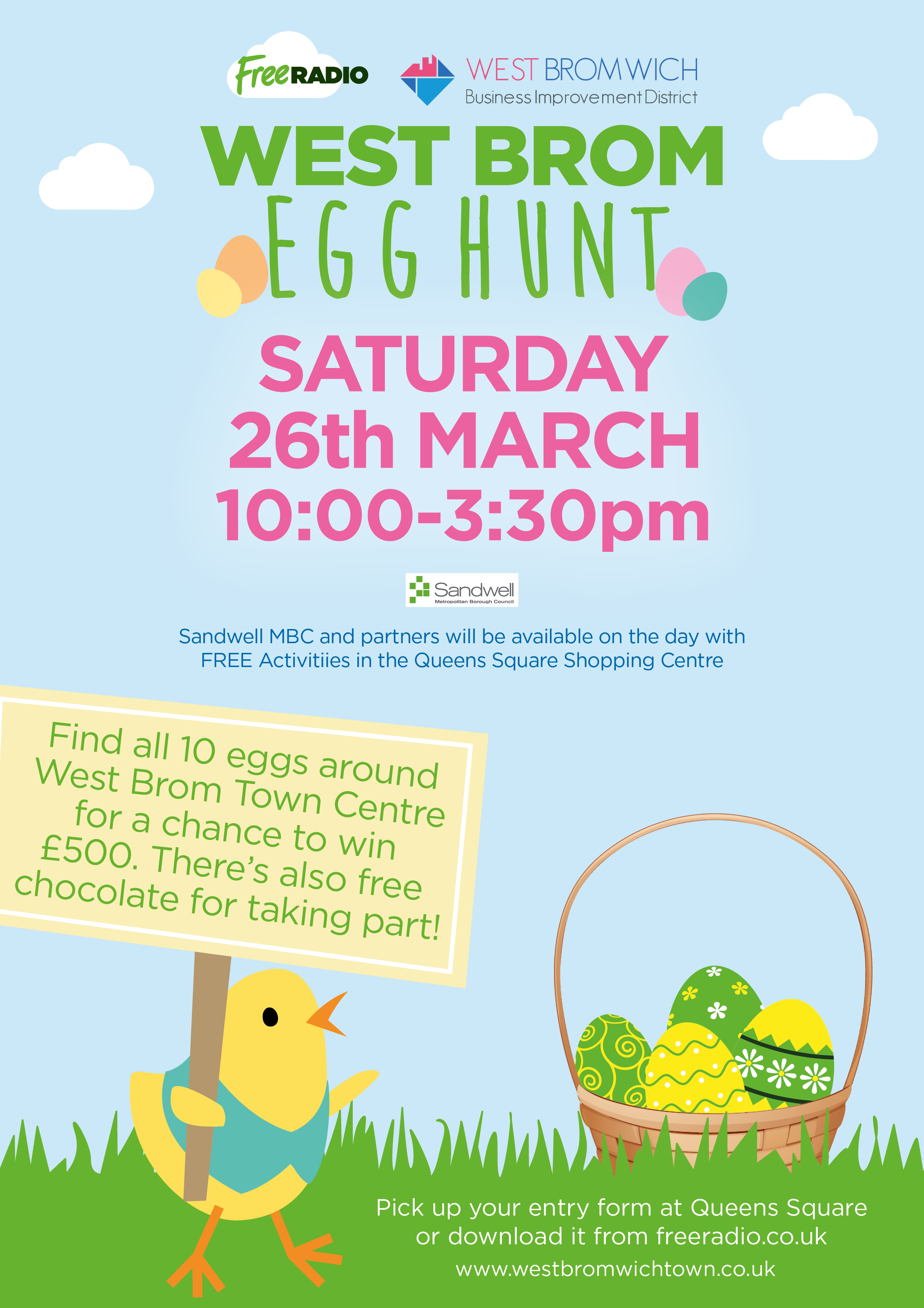 Easter Egg Hunt on Saturday 26th March 2016 in West Bromwich Town Centre