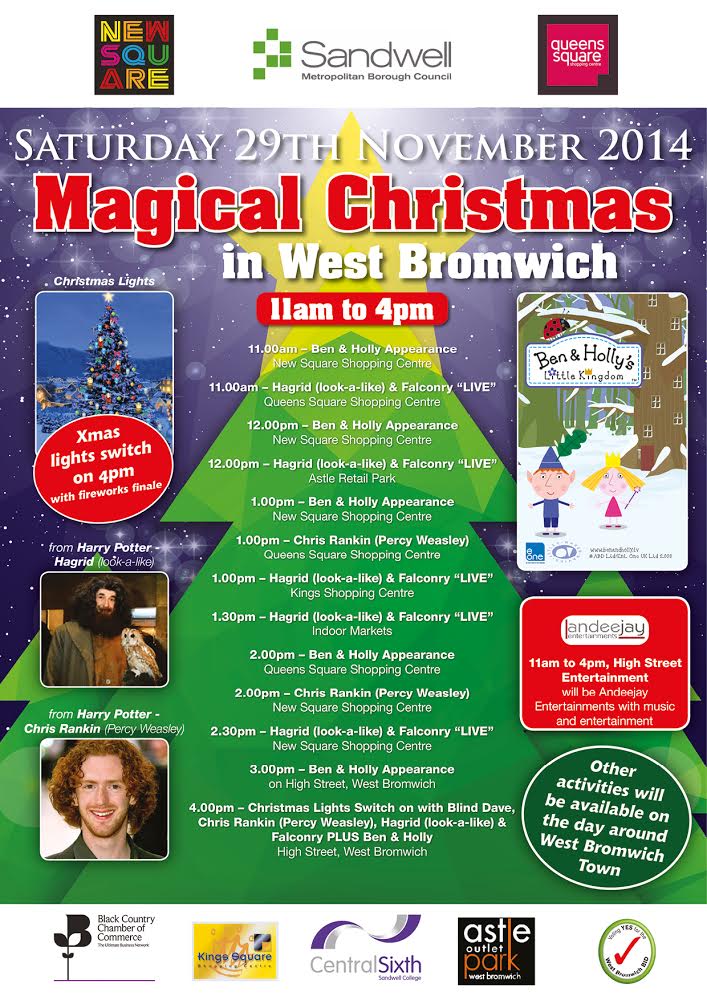 **DONT FORGET** Magical Christmas in West Bromwich – Saturday 29th November 2014