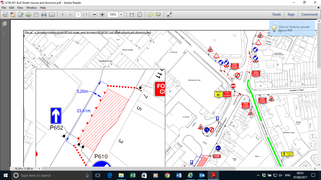 Road works – Bull Street, West Bromwich