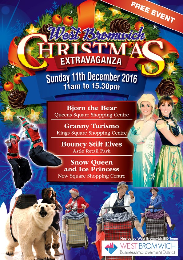 Christmas Extraviganza in West Bromwich Town Centre this Sunday 11th December 2016