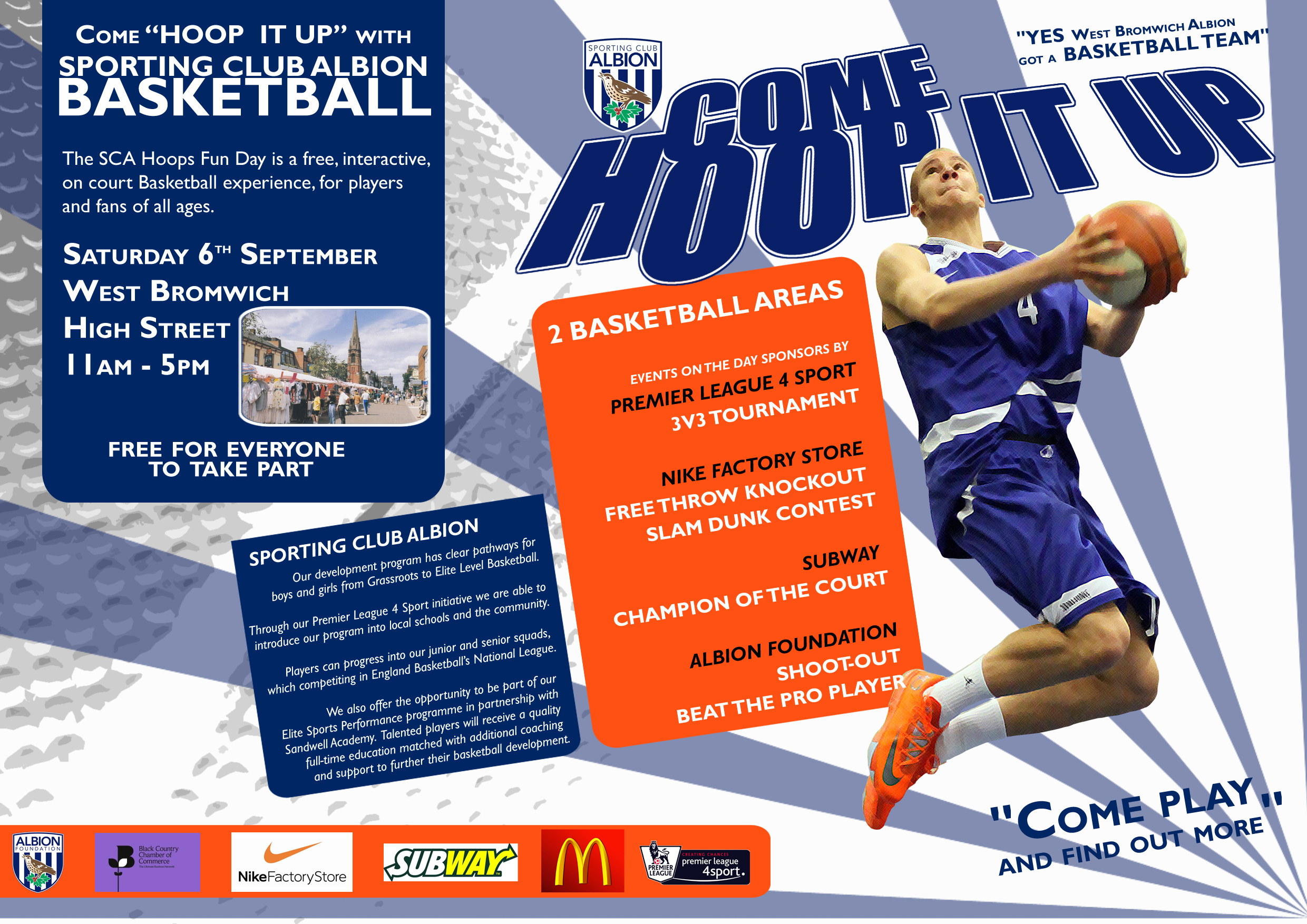 West Bromwich Albion Basketball Foundation Event "Hoop it up" on Saturday 6th September 2014