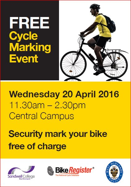 Bike Marking Kit Event on Wednesday 20th April 2016