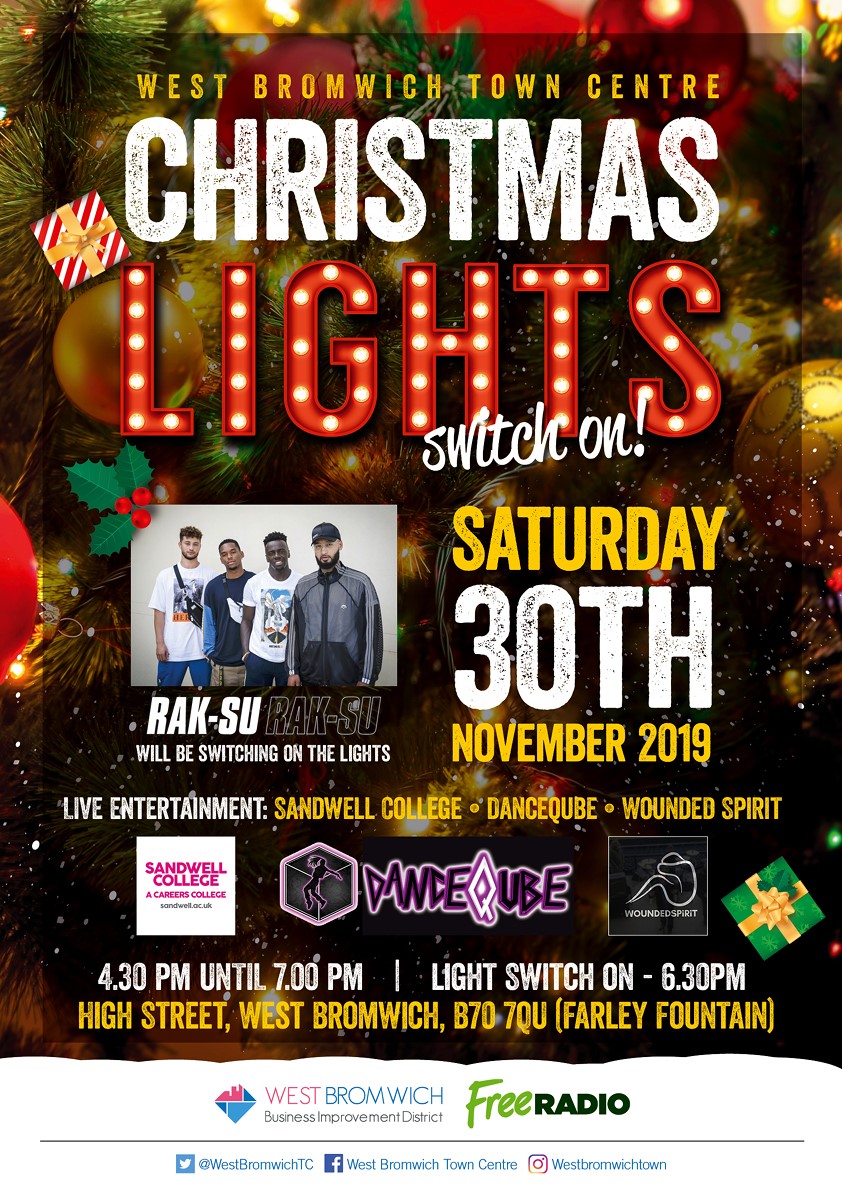 Rak-Su are coming to West Bromwich to switch our Christmas lights on