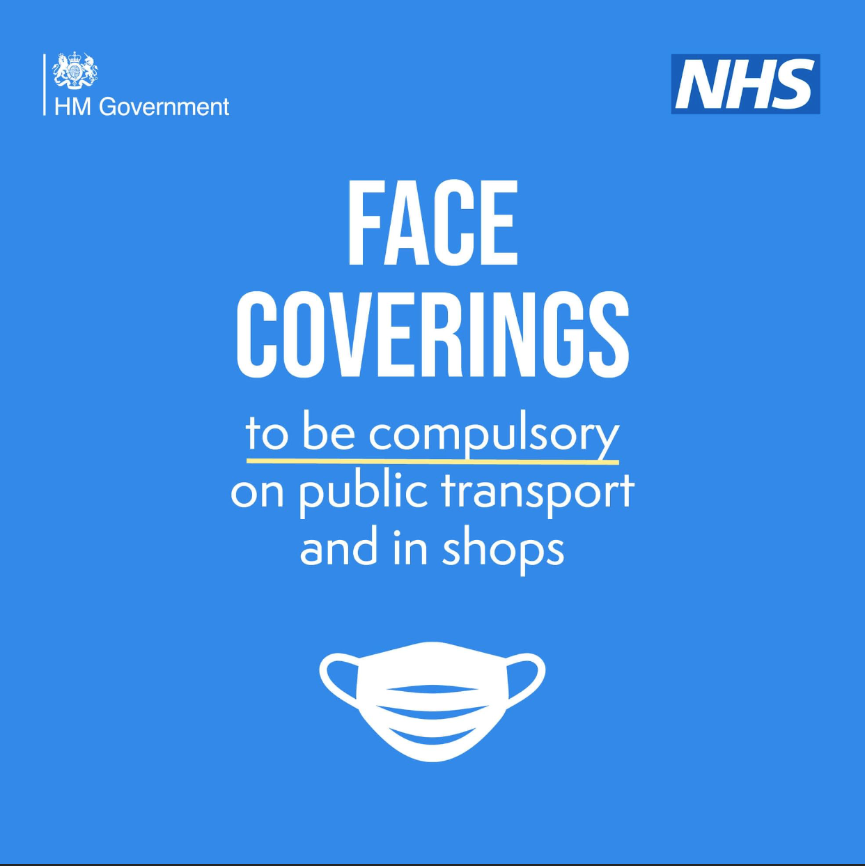 Face Coverings Compulsory in Shops & on Public Transport from 30.11.2021
