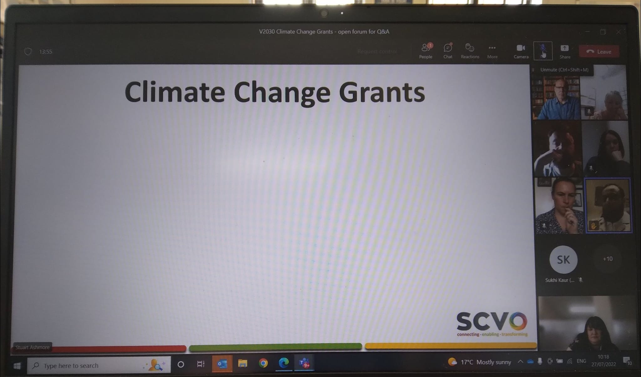 BID Team attends Climate Change Discussion with SCVO