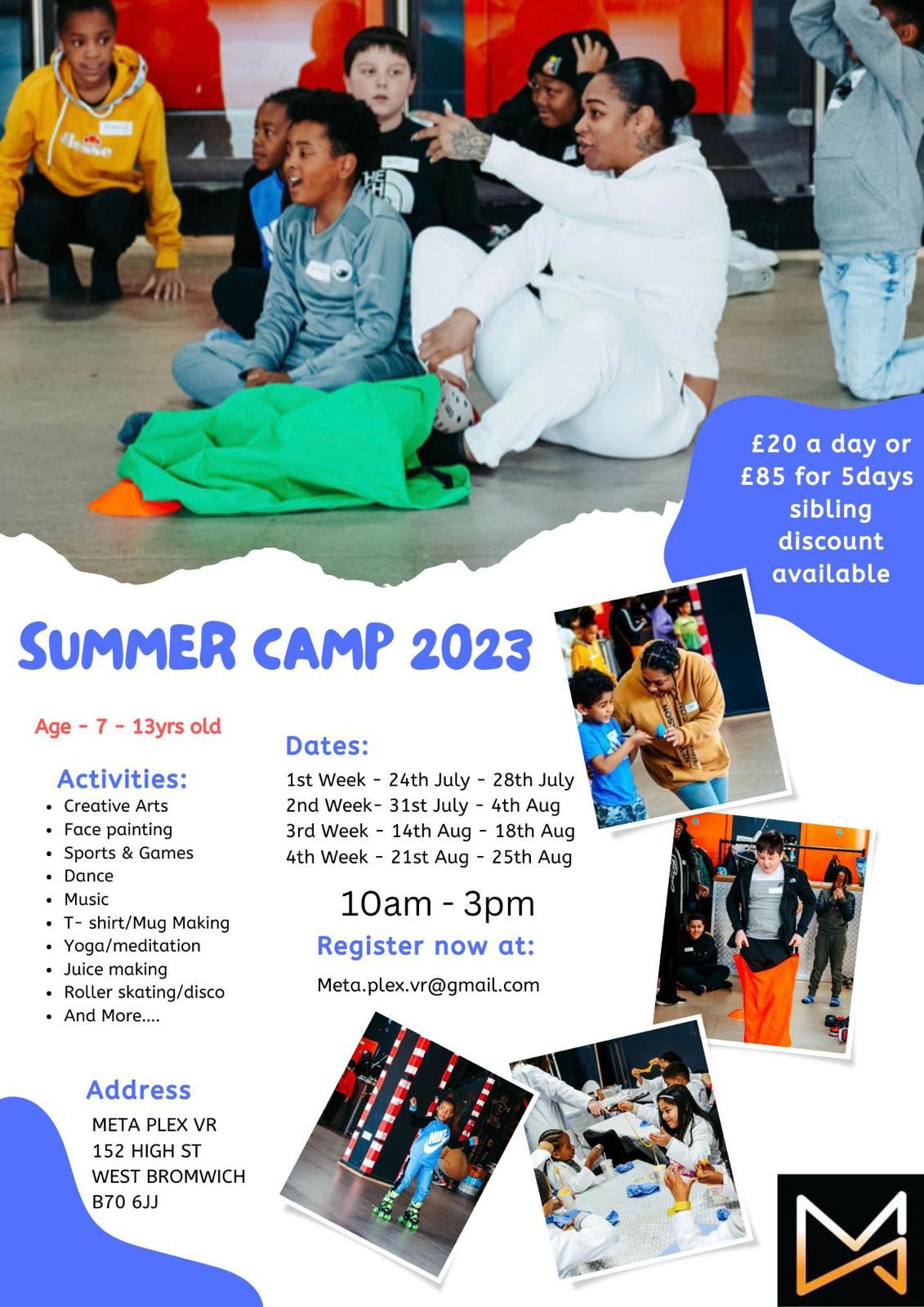 Summer Camp 2023 activities in West Bromwich