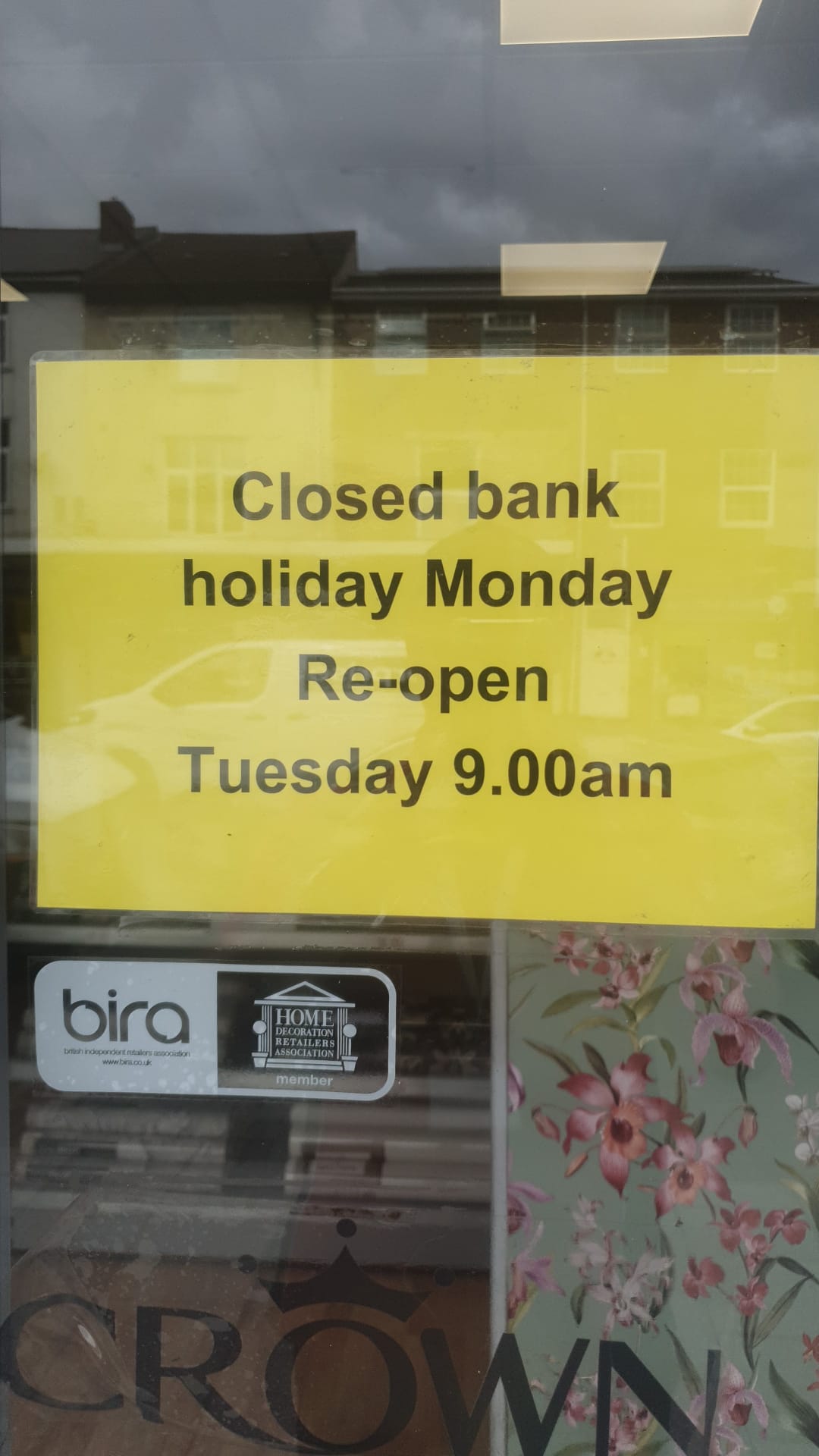 Decoron will be closed Bank Holiday Monday