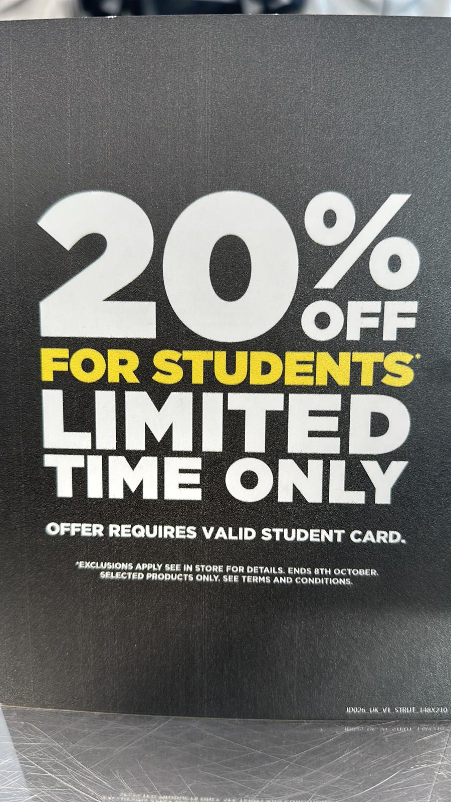 JD Sports 20% discount!