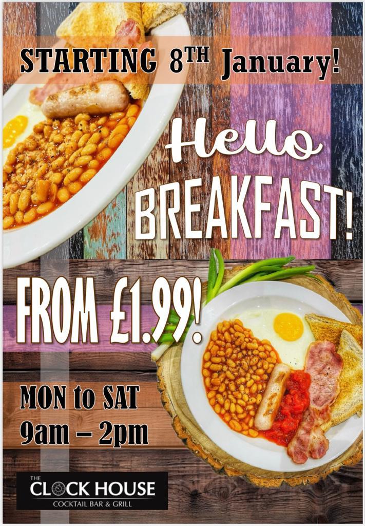 New breakfast offer at the Clock House West Bromwich